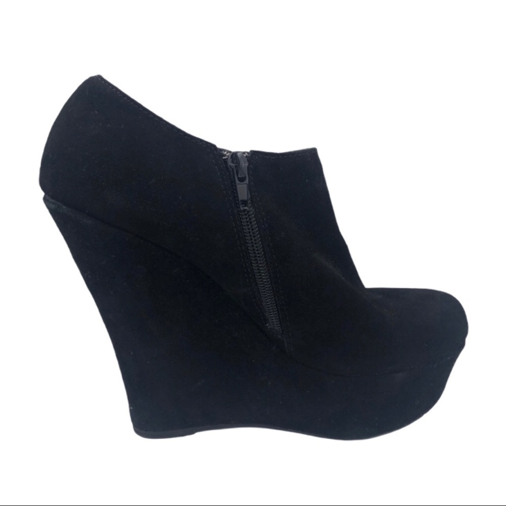 Steve Madden Black Suede Leather Wedge Size 8.5 M - Picture 4 of 16